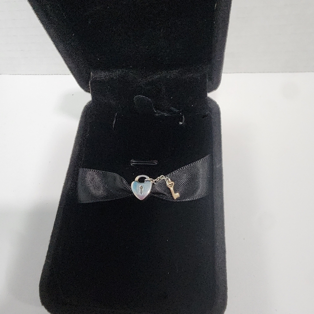 Pandora Key to My Heart two tone 14k gold accent charm Authentic ✨️Retired✨️